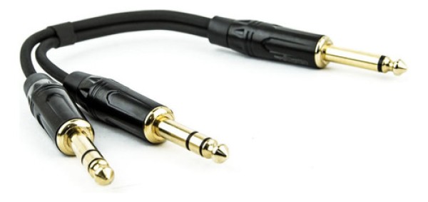Encontraproduto.com.br - Cabo P10 Mono para 2 P10 Estereo - 1 Metro