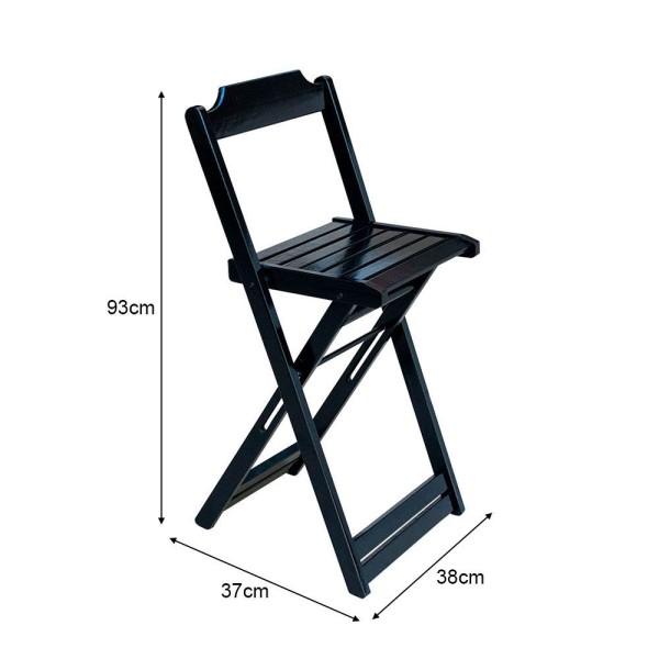 Encontraproduto.com.br - Kit 6 Jogos De Mesa Bistrô De Madeira Dobrável Com 3 Banquetas - Preto