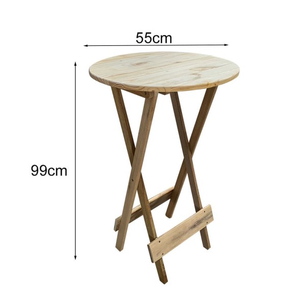 Encontraproduto.com.br - Kit 2 Jogos De Mesas Bistrô De Madeira Dobrável Com 3 Banquetas - Crua