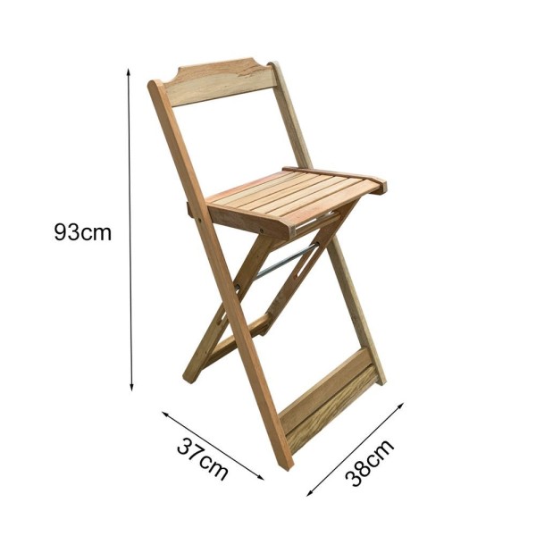 Encontraproduto.com.br - Kit 2 Jogos De Mesas Bistrô De Madeira Dobrável Com 3 Banquetas - Crua
