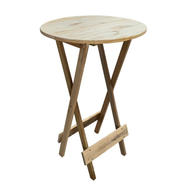 Encontraproduto.com.br - Kit 2 Jogos De Mesas Bistrô De Madeira Dobrável Com 3 Banquetas - Crua