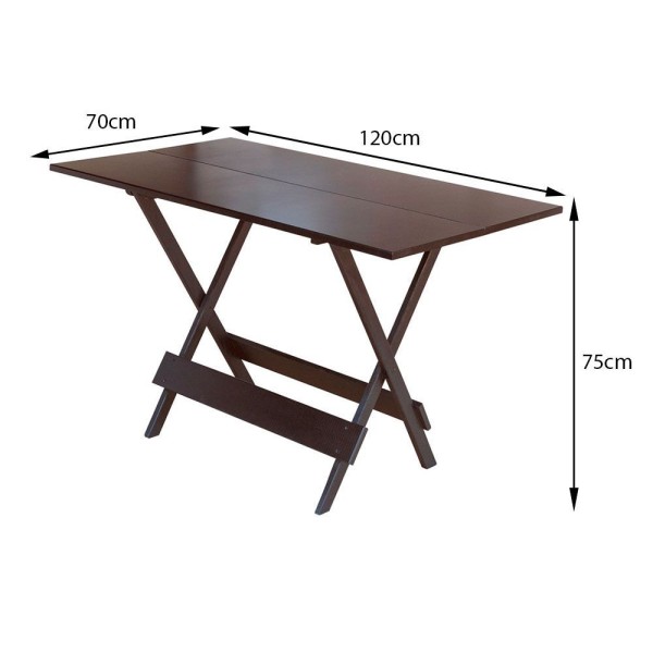 Encontraproduto.com.br - Kit 3 Conjuntos De Mesa Dobravel Com 6 Cadeiras De Madeira 120X70 Para Restaurante E Bar - Imbuia