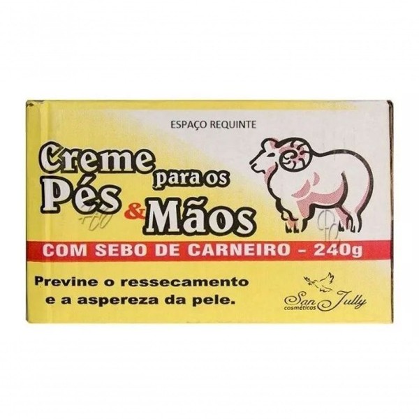 Encontraproduto.com.br - Kit 3x Creme Para Os Pés & Mãos Com Sebo De Carneiro San Jully 240g