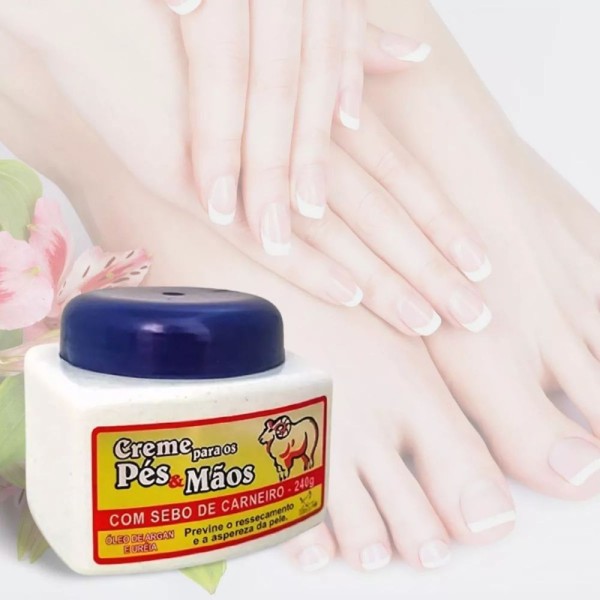 Encontraproduto.com.br - Kit 3x Creme Para Os Pés & Mãos Com Sebo De Carneiro San Jully 240g