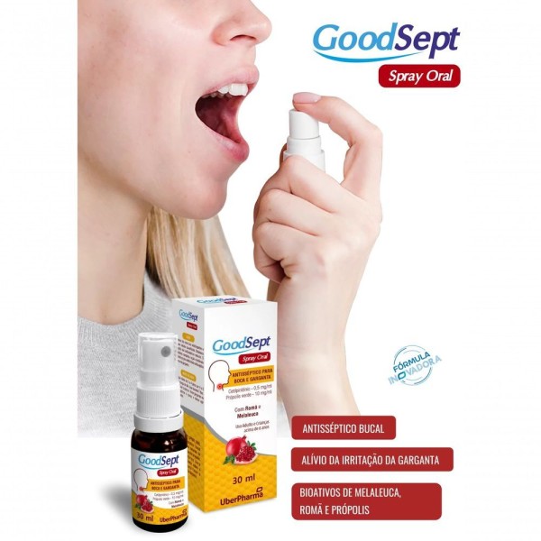 Encontraproduto.com.br - Kit 3x Goodsept Spray Oral Antisséptico Bucal 30ml Uberpharm A