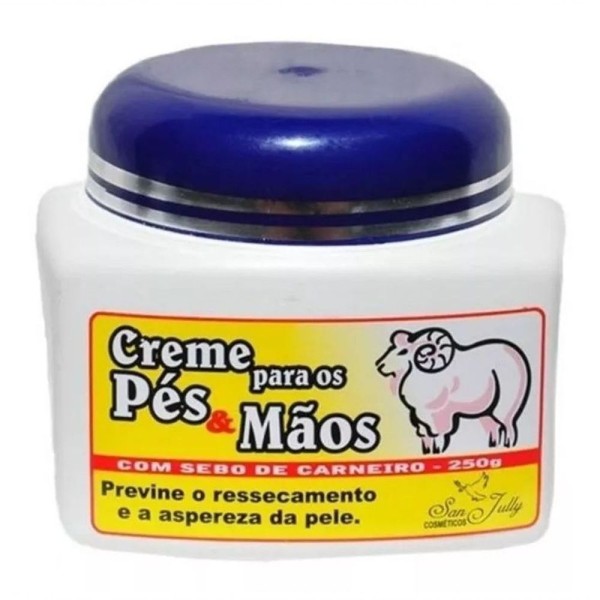 Encontraproduto.com.br - Creme Para Os Pés & Mãos Com Sebo De Carneiro San Jully 240g B