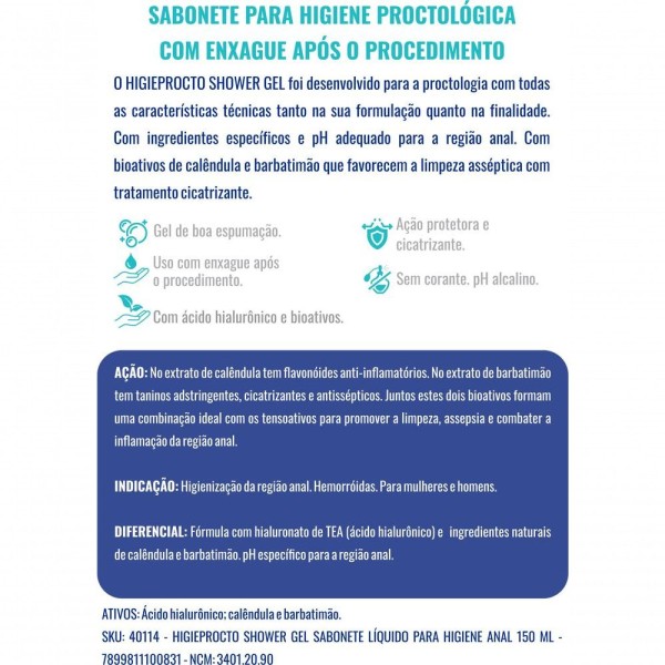 Encontraproduto.com.br - Kit 5x Higieprocto Sabonete 150ml Uberpharma D