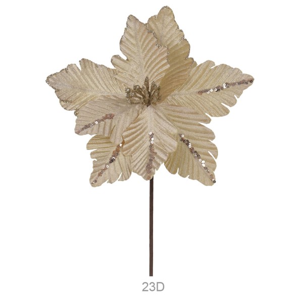 Encontraproduto.com.br - Haste Bico de Papagaio D&A Aveludado Champanhe com Glitter - 27cm