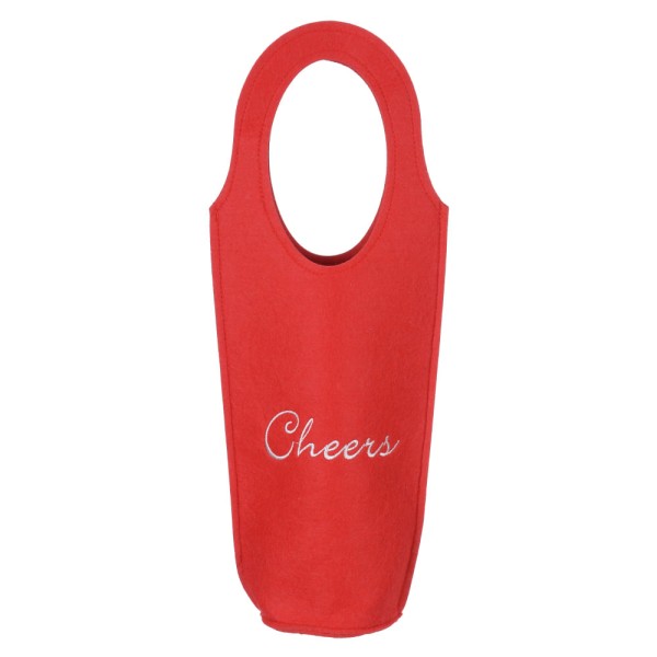 Encontraproduto.com.br - Porta Garrafa D&A Cheers Natal Vermelho 40cmx16cm