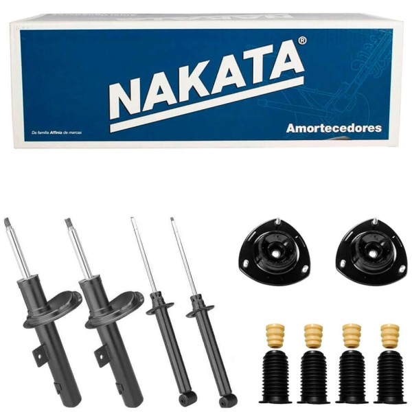 Encontraproduto.com.br - 4 Amortecedor Dianteiro Traseiro VW Gol G5 G6 G7 2008 a 2020 Nakata e Kit