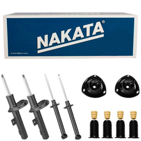 Encontraproduto.com.br - 4 Amortecedor Dianteiro Traseiro VW Gol G5 G6 G7 2008 a 2020 Nakata e Kit