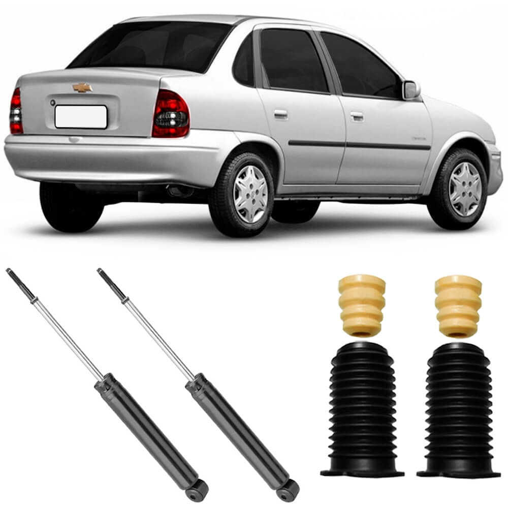 Encontraproduto.com.br - 2 Amortecedor Corsa Classic Sedan 95 a 2012 Traseiro Nakata e Kit