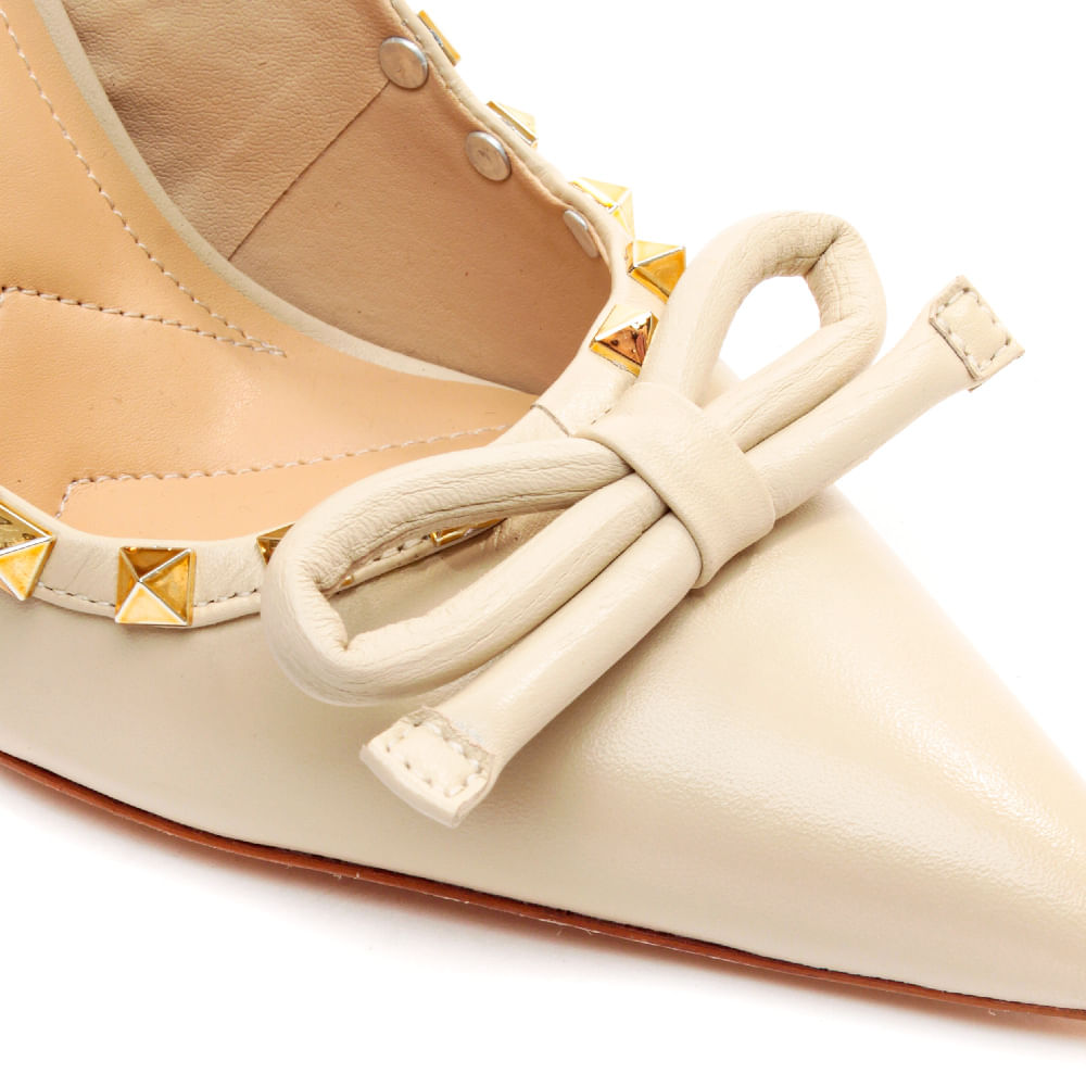 Encontraproduto.com.br - Scarpin Couro Off White Salto Alto Cecconello 2396005-2