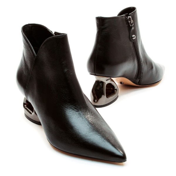 Encontraproduto.com.br - Bota Couro Preto Cano Curto Cecconello 2449001-1