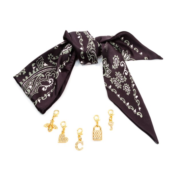 Kit Charms Preto Cecconello Lenço + Pingentes  2666001-6