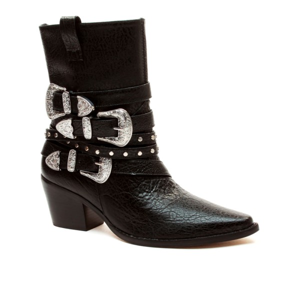 Encontraproduto.com.br - Bota Couro Preto Cano Curto Cecconello 2619007-3