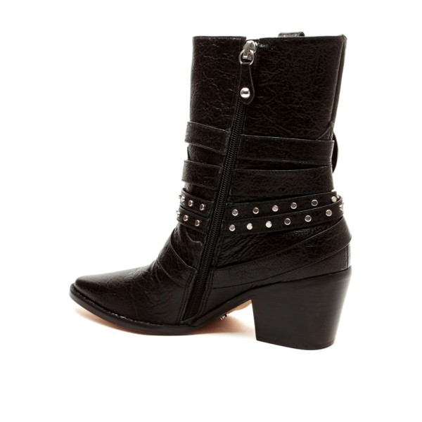 Encontraproduto.com.br - Bota Couro Preto Cano Curto Cecconello 2619007-3