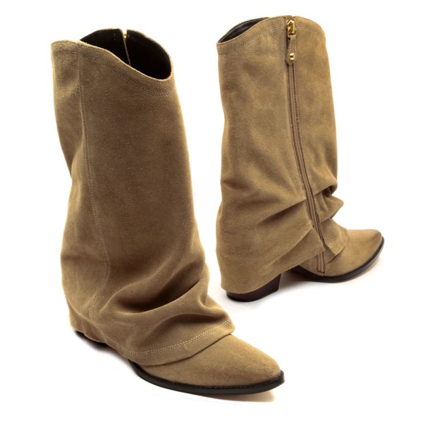 Encontraproduto.com.br - Bota Couro Marrom Cano Médio Cecconello 2619006-1