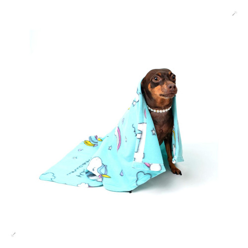 Cobertor Soft para Cães e Gatos Emporium Distripet Azul
