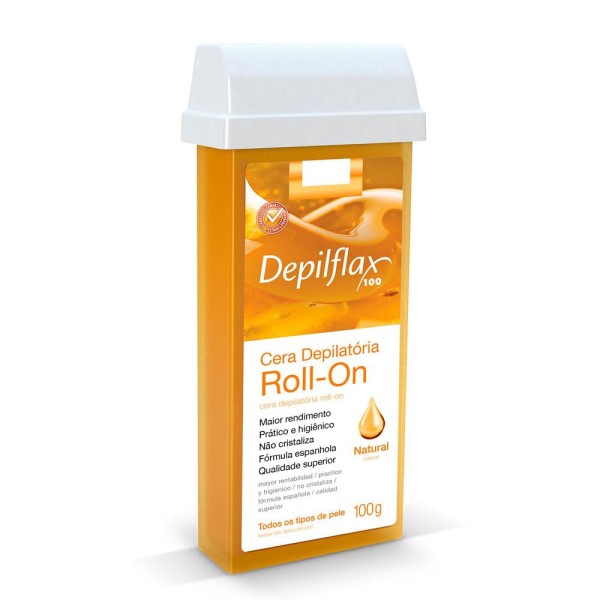 Encontraproduto.com.br - Kit 02 Refil Cera Depilatória Roll On Natural Depilflax 100g
