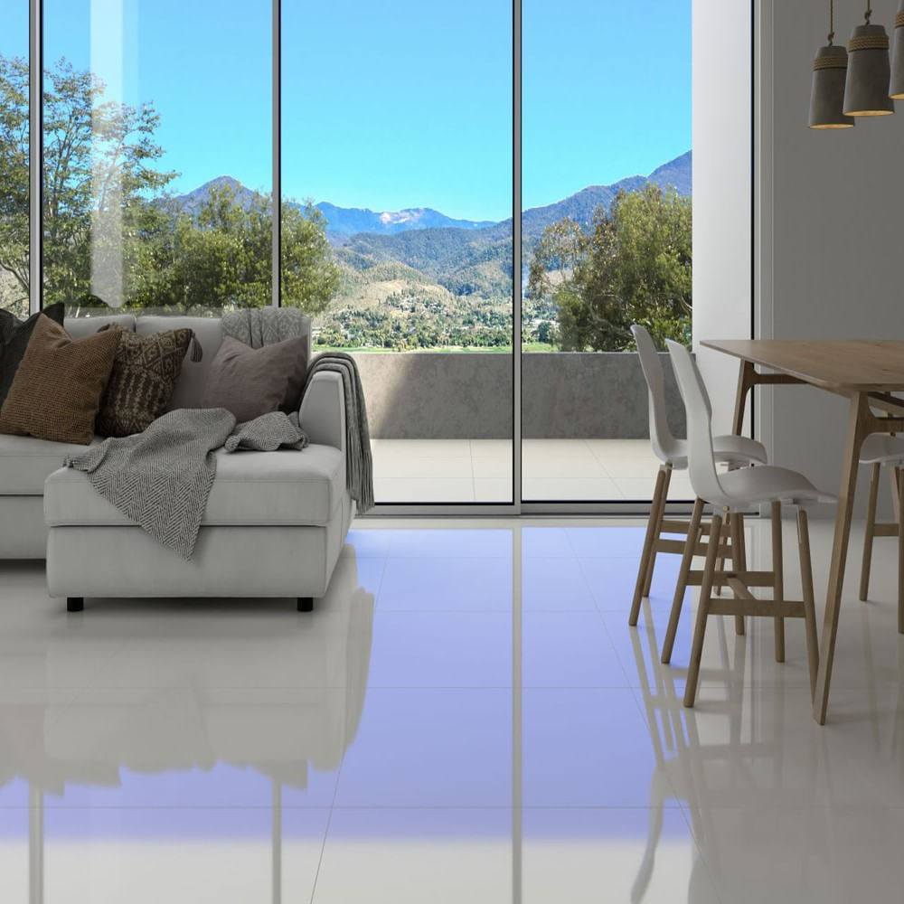 Porcelanato Materia Calcario Polido 90x90cm Retificado Caixa 1,62m² Eliane
