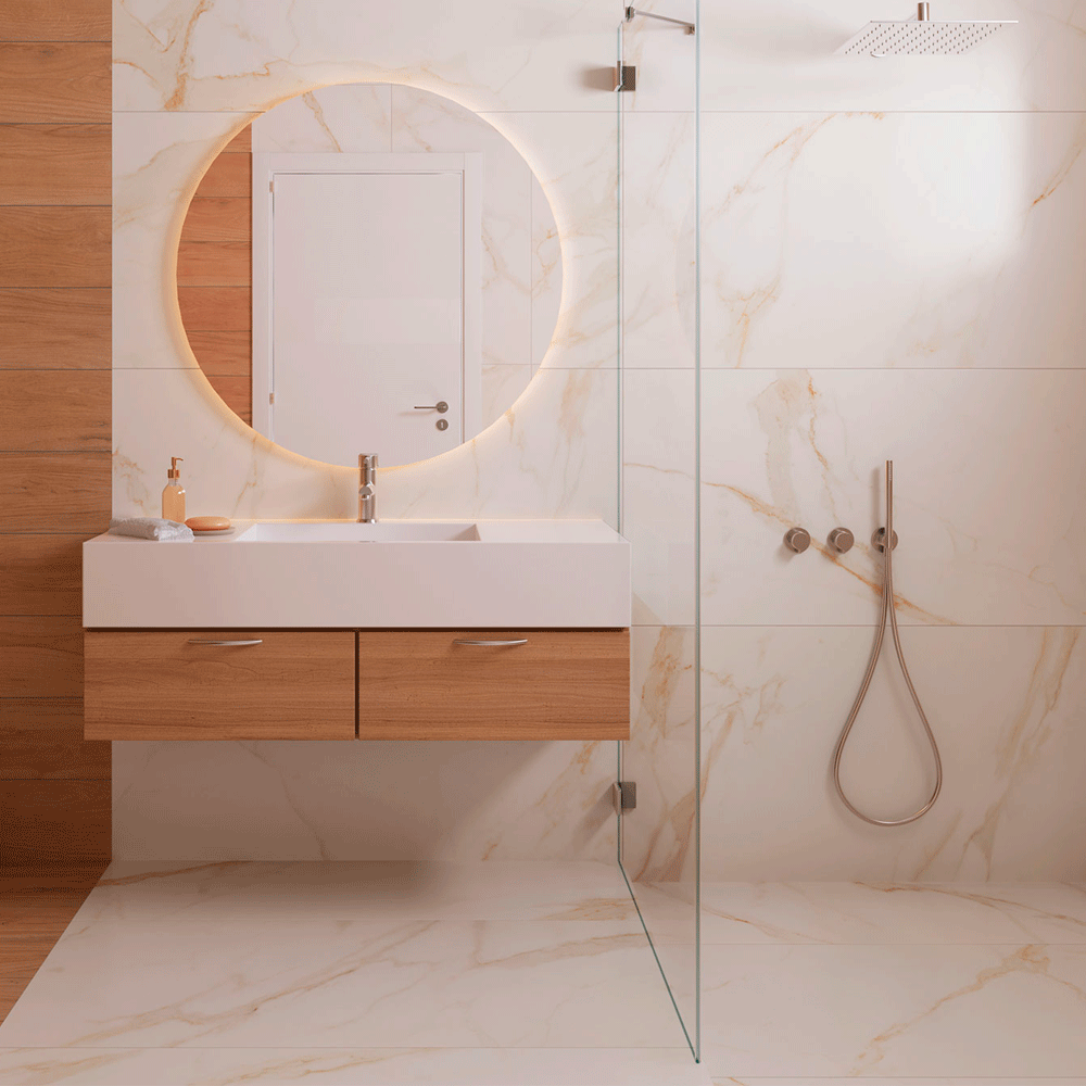 Encontraproduto.com.br - Porcelanato Esmaltado Calacatta Ouro 60X120cm Ac Retificado