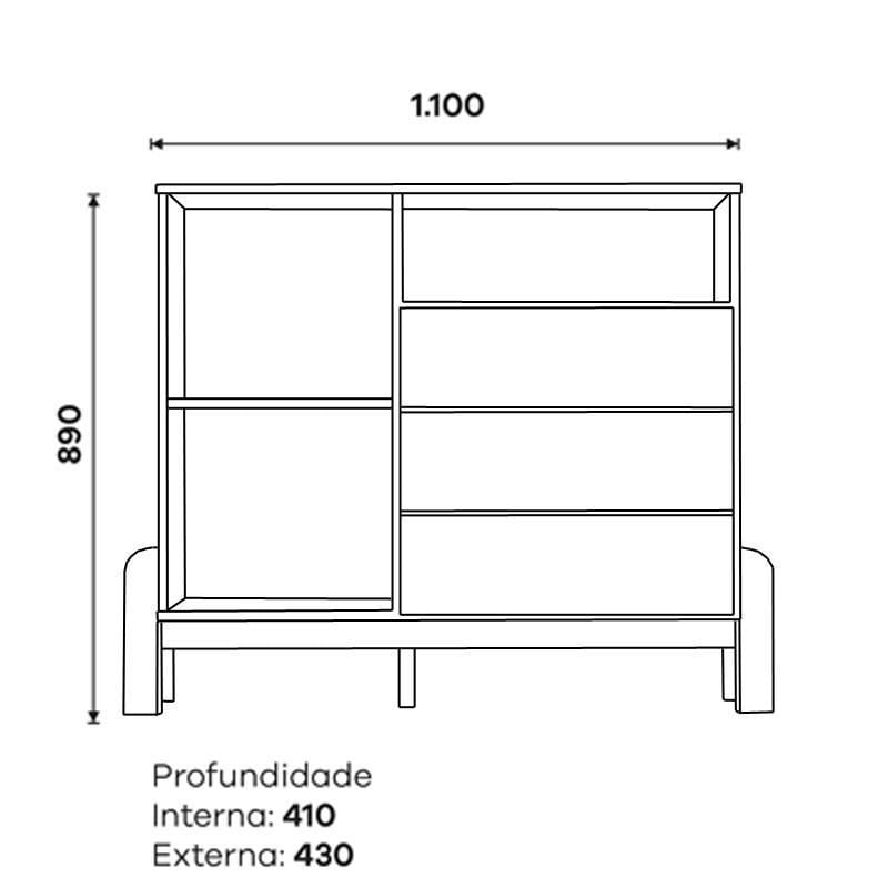 Encontraproduto.com.br - Jogo de Quarto Infantil Ternura Guarda Roupa e Cômoda Branco/Jequitibá - Henn