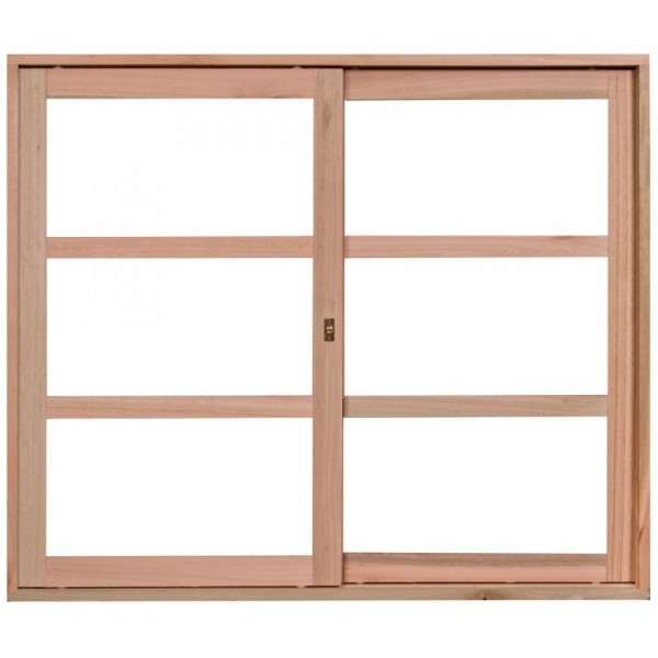 Encontraproduto.com.br - Janela com Caixilhos de Correr Sem Venezianas 100x120cm Natural