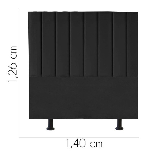 Encontraproduto.com.br - Cabeceira Estofada Cama Box Casal Carla 140cm Suede preto