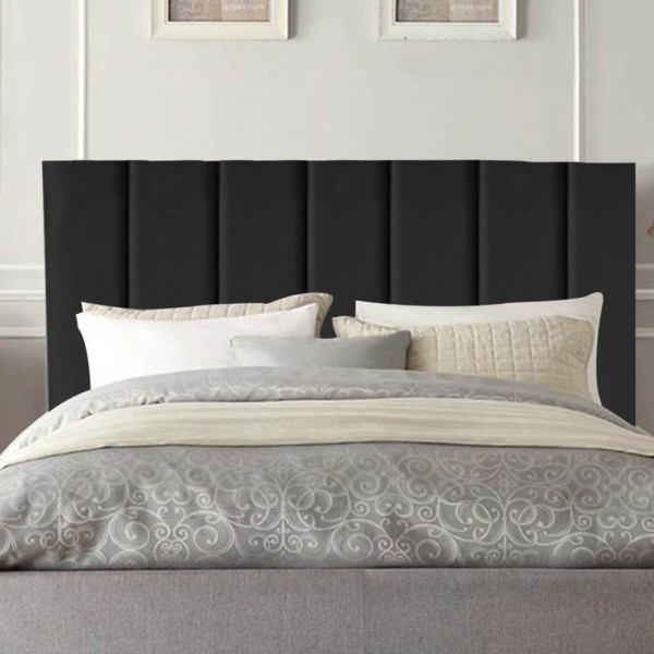 Encontraproduto.com.br - Cabeceira Estofada Cama Box Casal Carla 140cm Suede preto