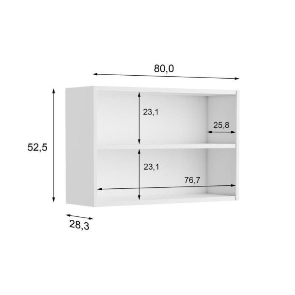 Encontraproduto.com.br - Armário Aéreo Organizador Duplo Para Cozinha Área de Serviço 2 Portas Com Puxadores Gourmet Branco