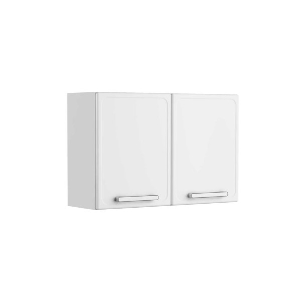 Encontraproduto.com.br - Armário Aéreo Organizador Duplo Para Cozinha Área de Serviço 2 Portas Com Puxadores Gourmet Branco