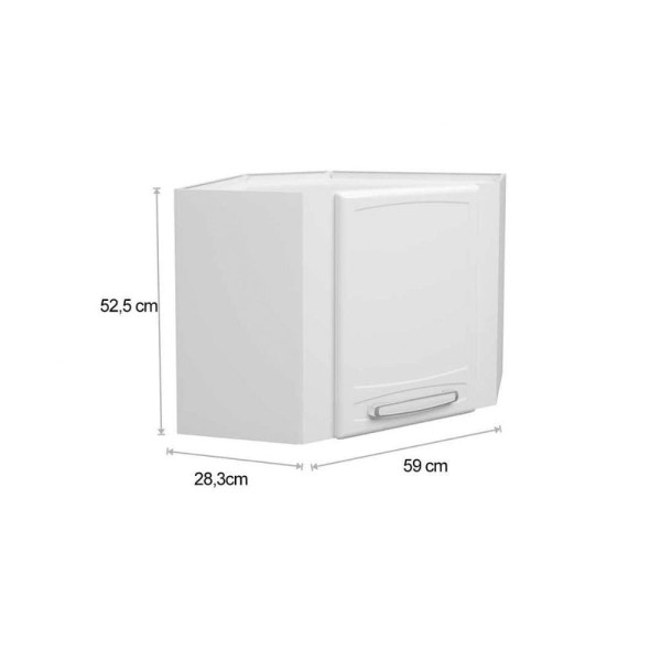 Encontraproduto.com.br - Armário Aéreo Cozinha Modulado Canto Oblíquo Evidence 7013 1 Porta Branco - Bertolini