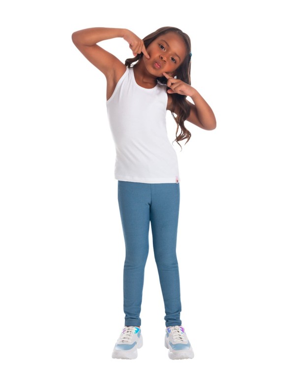 Blusa básica infantil menina de cotton Brandili