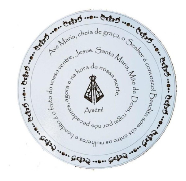 Encontraproduto.com.br - Mandala Oração Ave Maria Mdf Branco 30 Cm [f031]