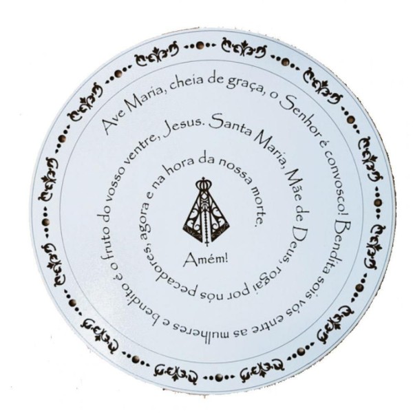 Encontraproduto.com.br - Mandala Oração Ave Maria Mdf Branco 30 Cm [f031]