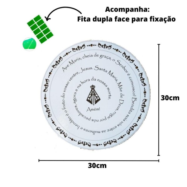 Encontraproduto.com.br - Mandala Oração Ave Maria Mdf Branco 30 Cm [f031]