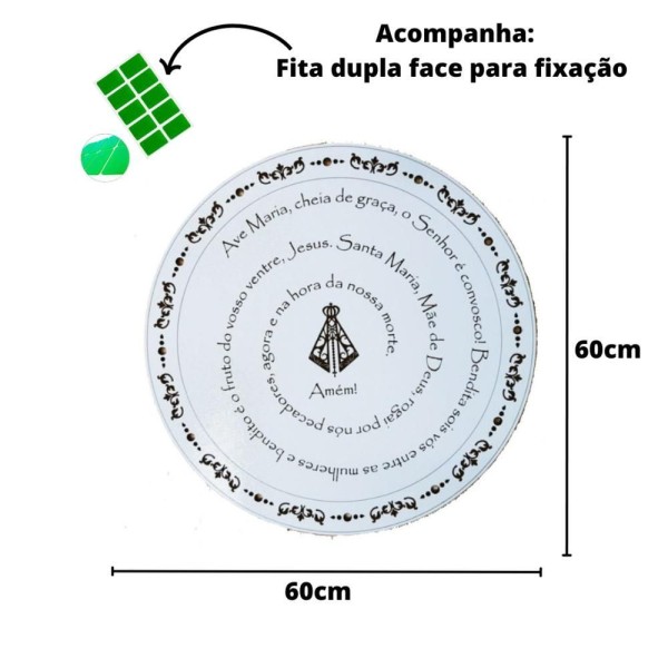 Encontraproduto.com.br - Mandala Oração Ave Maria Mdf Branco 60 Cm [f031]