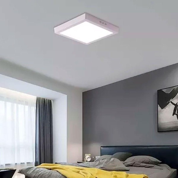 Encontraproduto.com.br - Kit 10 Painel Plafon Led 18w Quadrado Sobrepor Branco Frio