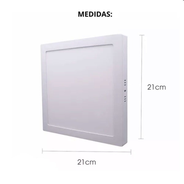 Encontraproduto.com.br - Kit 10 Painel Plafon Led 18w Quadrado Sobrepor Branco Frio