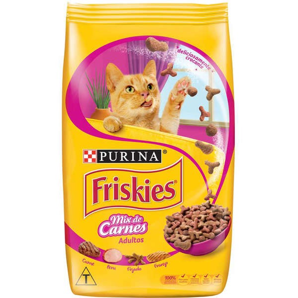 Ração Seca Nestlé Purina Friskies para Gatos Adultos Sabor MIx de Carnes