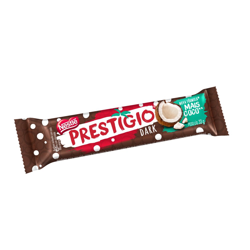 Encontraproduto.com.br - Prestigio Dark Mais Coco 30x33g Display 990g Nestle