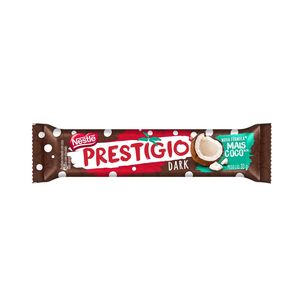 Encontraproduto.com.br - Prestigio Dark Mais Coco 30x33g Display 990g Nestle