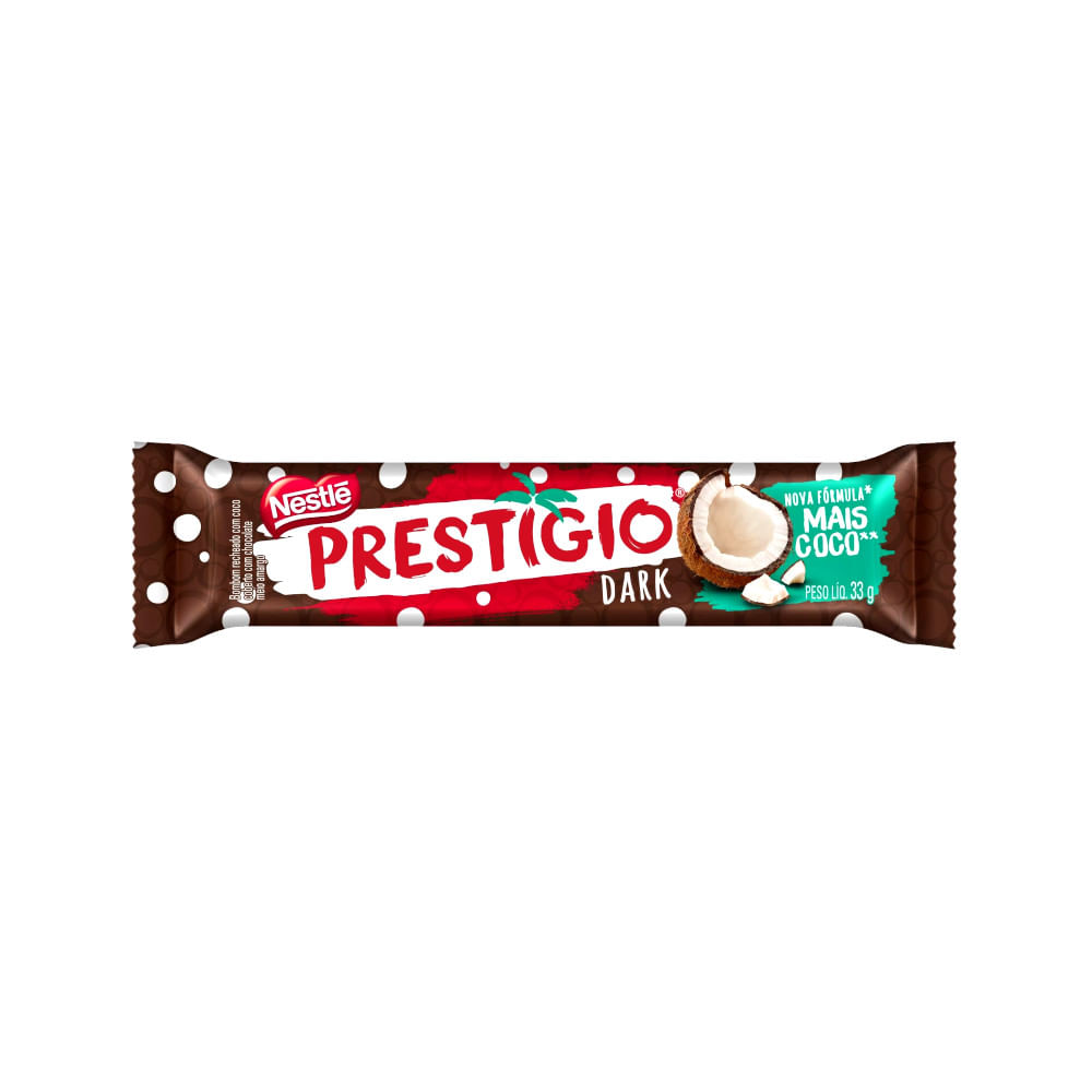 Encontraproduto.com.br - Prestigio Dark Mais Coco 30x33g Display 990g Nestle