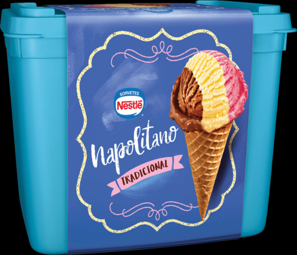 Sorvete Napolitano Tradicional Nestlé Pote 1,5l