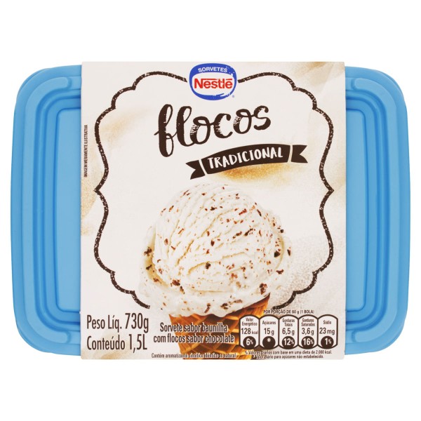 Encontraproduto.com.br - Sorvete Nestle Tradicional Flocos 1,5l