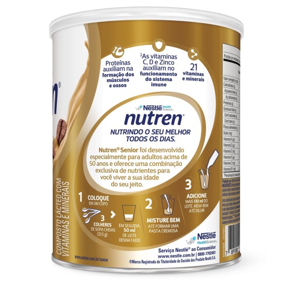 Encontraproduto.com.br - Nutren Senior Suplemento Alimentar Adulto Café C/ Leite 370g