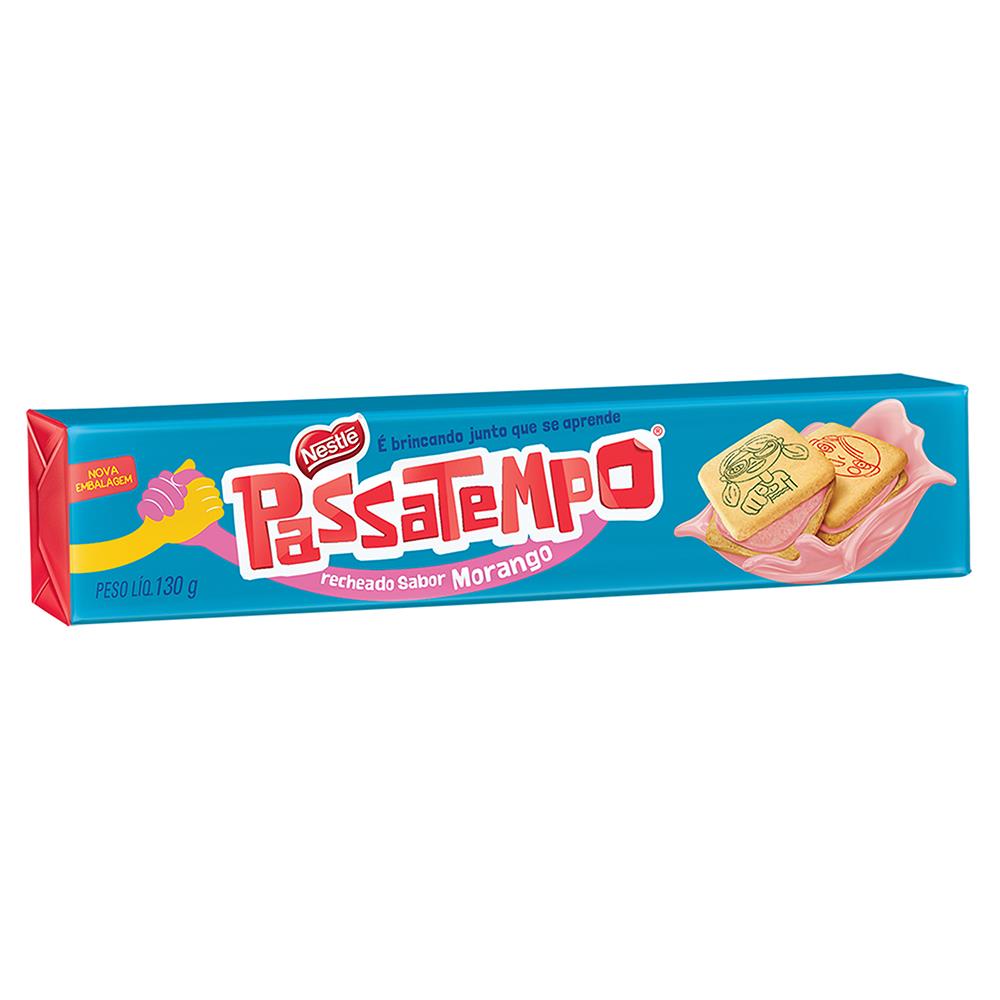 Biscoito Recheado Passatempo Morango 130g