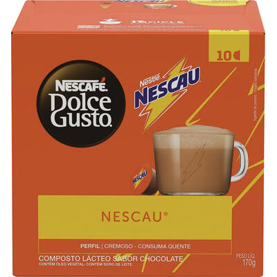 Encontraproduto.com.br - Cápsula de Chocolate Nescafé Dolce Gusto Nescau 170g Com 10 Cápsulas