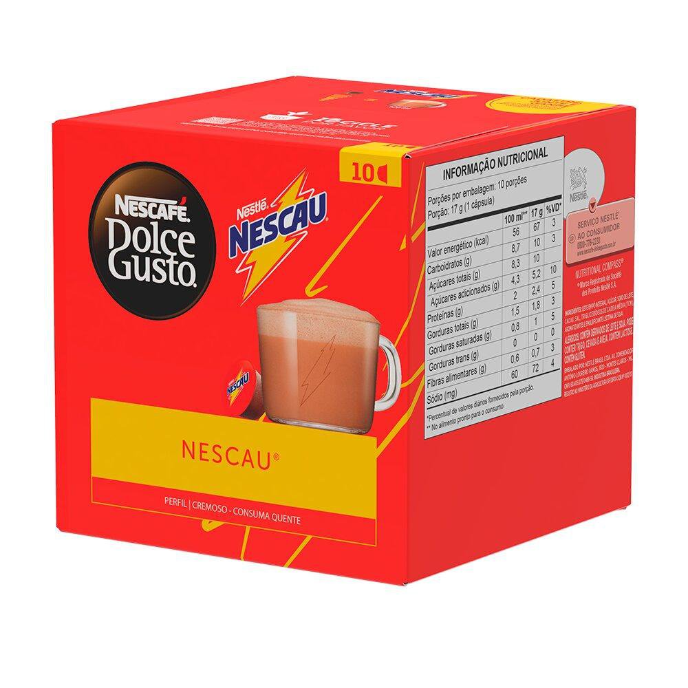 Encontraproduto.com.br - Cápsula de Chocolate Nescafé Dolce Gusto Nescau 170g Com 10 Cápsulas